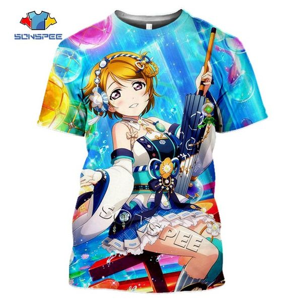 

summer anime girl love live printed 3d print shirts anime kawaii oversized men clothing