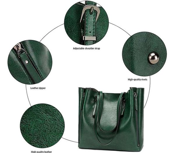 

LANZHIXIN Handbag Women PU Leather Shoulder Bag Casual Large Capacity Top-Handle Bucket Bag Simple Style Solid02