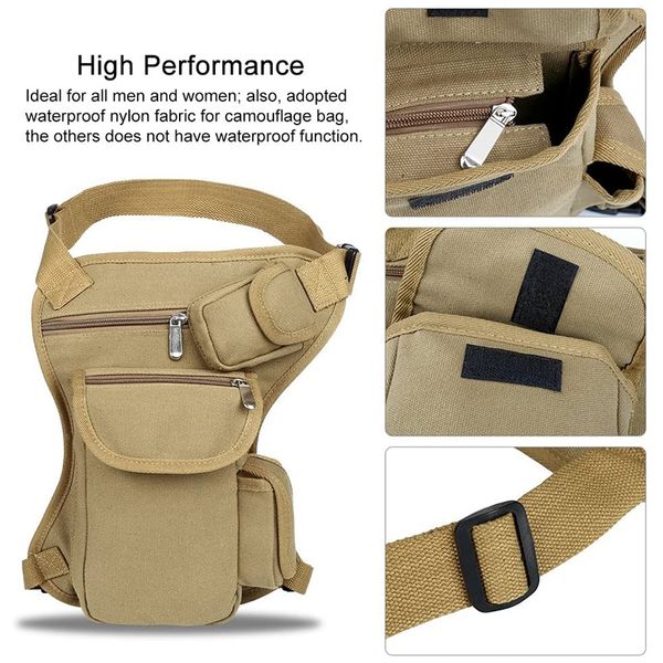 

new arrival quality men canvas drop leg bag sports waist bag multi-purpose motorcycle for hiking cycling vacation