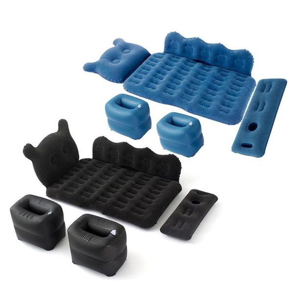 

car air inflatable travel mattress bed with pump portable travel, outdoor camping back seat blow-up sleeping pad for truck, suv