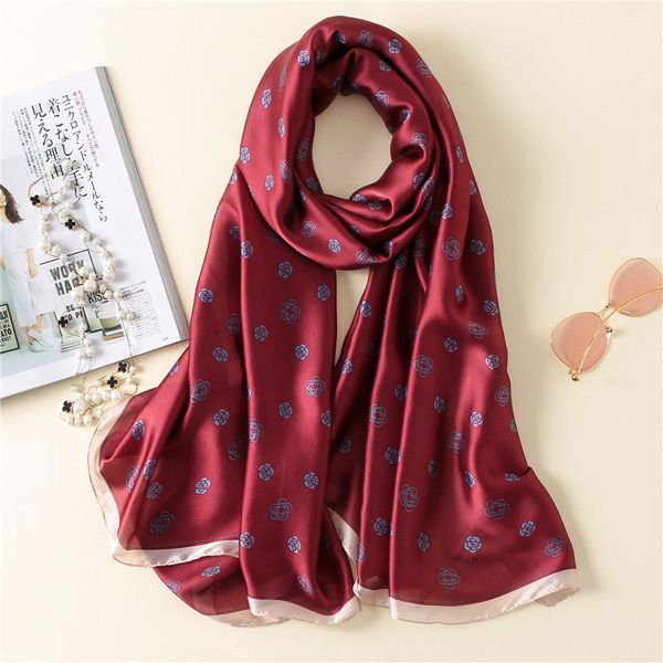 

spring and autumn 2020 fashion brand silk scarves eternal classic, super long shawls fashion women's soft silk scarves, Blue;gray