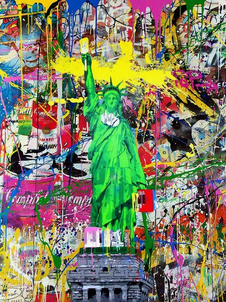 

mr brainwash graffiti art statue of liberty home decor handpainted &hd print oil painting on canvas wall art canvas pictures 200815