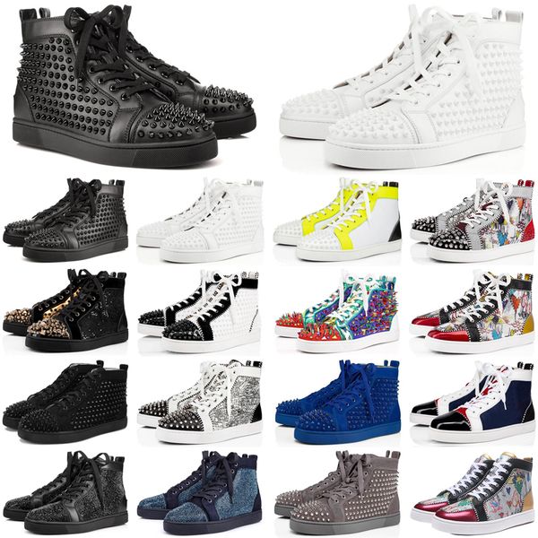 

with box dust bag red bottoms sneakers men women fashion casual shoes vintage white mens womens platform luxe trainers