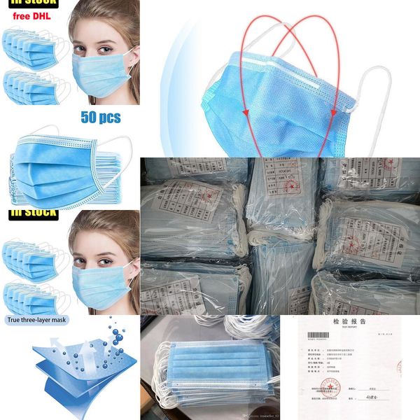 

high layer quality 3 disposable mask ear-loop face dust mouth masks cover 3-ply non-woven disposable dust mask soft breathable outdoor part