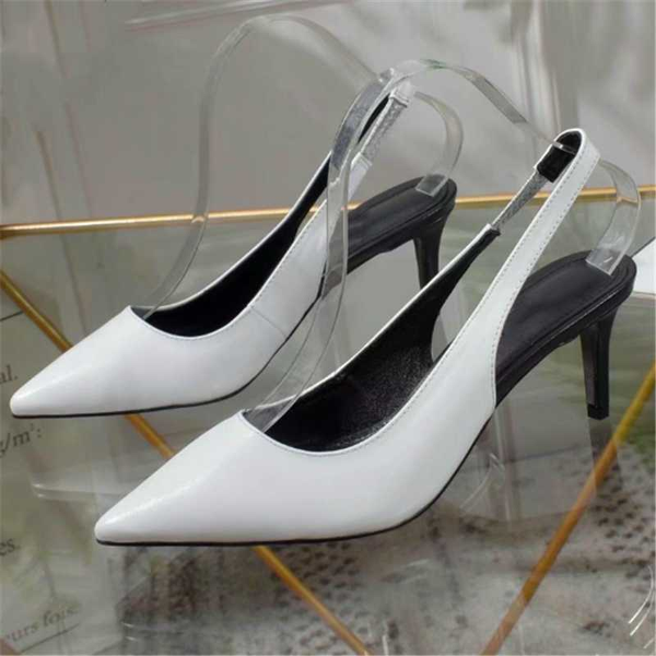 

summer new all-match word belt high heel sandals simple and fashionable shallow mouth pointed toe stiletto heel women's shoes, Black