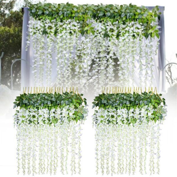 

newly 12 pcs handmade wisteria flower hanging arts ceremony home wedding decoration