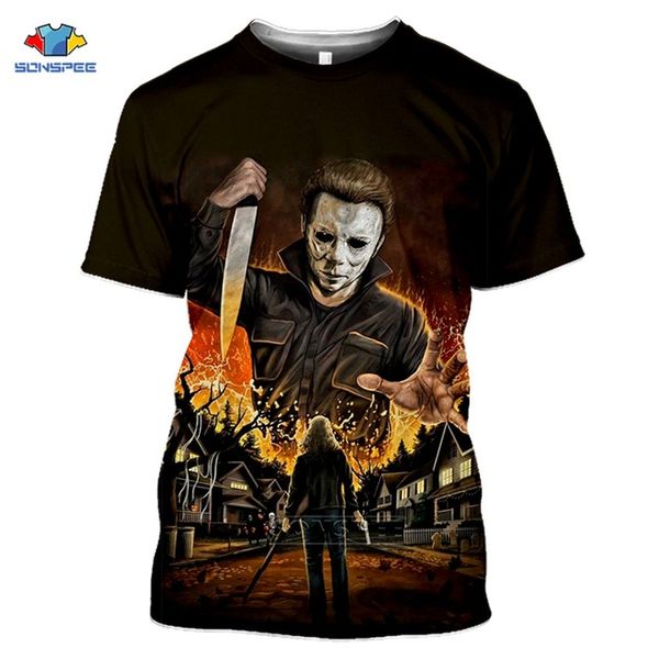 

horror friends pennywise michael myers jason halloween summer men 3d print shirts plus size aesthetic funny men clothing