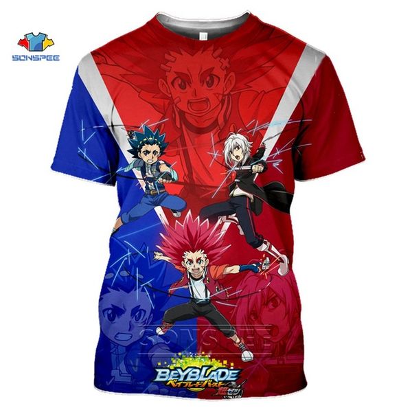 

beyblade burst evolution anime summer men homme 3d print shirts harajuku oversized anime men clothing