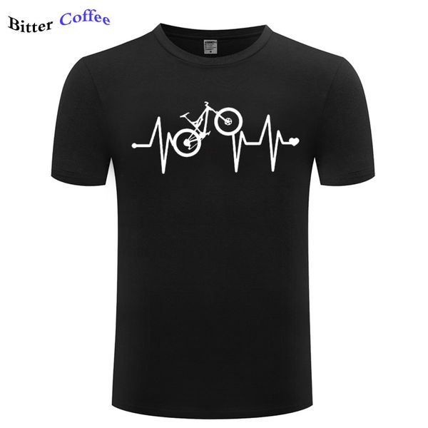 

new t shirts men short sleeve fashion mountain bike heartbeat t shirt o-neck harajuku hip hop tees plus size