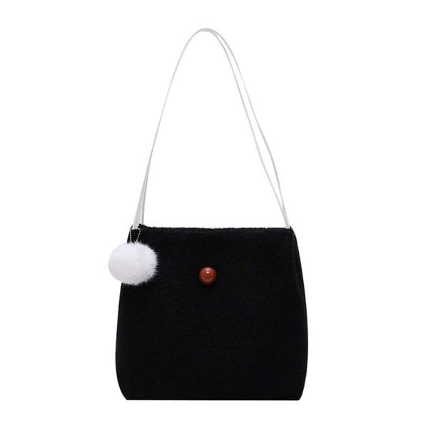 

women's bag handbag shoulder retro solid color large capacity velour fashion cute wild temperament casual plush h1