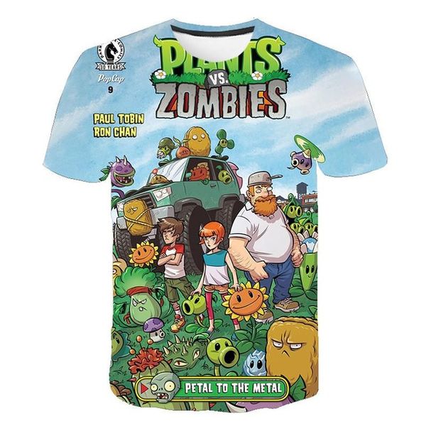 

new plants vs zombies printed boy girl games peashooter 4-20 years old 3d print shirts funny funny harajuku men clothing