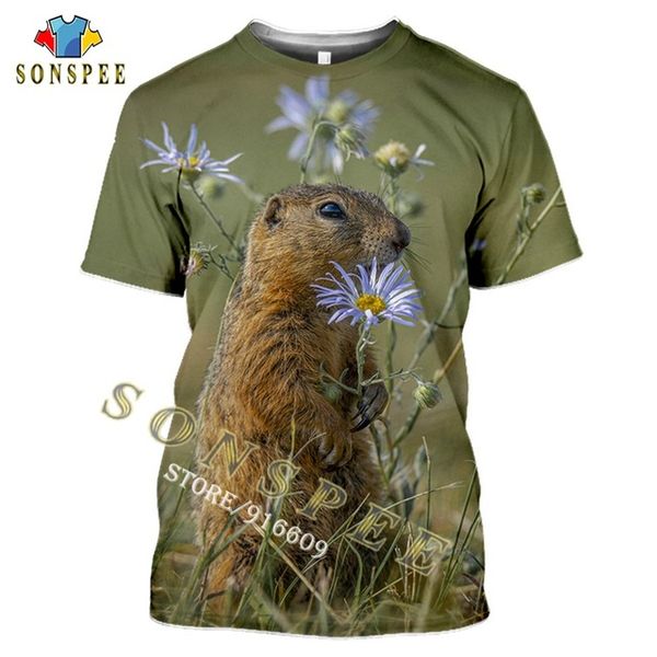 

summer hunting animal gopher clothing 3d print shirts graphic harajuku comics men clothing