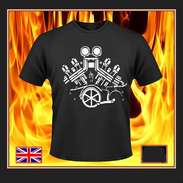 

new men fashion men t shirt japanese classic motorcycle motorrad v max v-twin vmax yam engine art, White;black