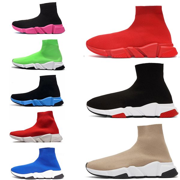 

2020 new paris speed trainer sock boots casual shoes graffiti triple black flat fashion women mens ankle socks stylist sneakers runners