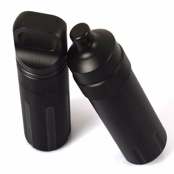 

outdoor super strong cnc waterproof emergency first aid survival pill bottle camping edc tank box for cigarettes matches