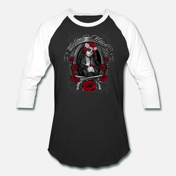 

santa muerte t shirt men printed tee shirt round collar clothing graphic authentic spring cool shirt
