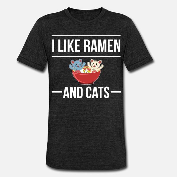 

i like ramen and cats funny geek gift t shirt men designer short sleeve o-neck standard sunlight humor spring autumn natural shirt