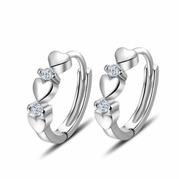 

hoop & huggie trendy accessories korean earrings for women romantic love heart shaped exquisite artcraft gift, Golden;silver