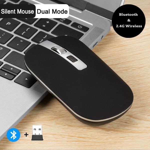 

bluetooth mouse 2.4g wireless mouse dual mode silent 1600dpi rechargeable mute mice for lappc