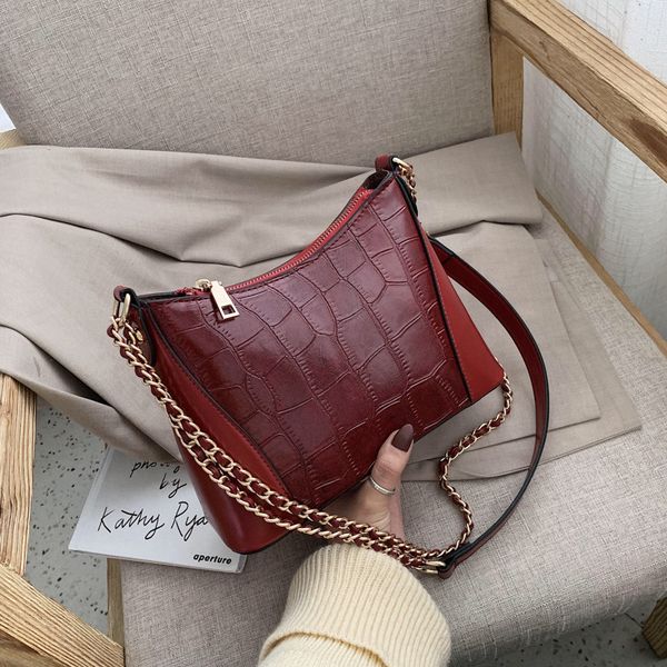 

камень pattern кожа pu crossbody сумки для женщин 2020 малый плечо простой сумка женский роскошный цепной сумки и кошельки сак