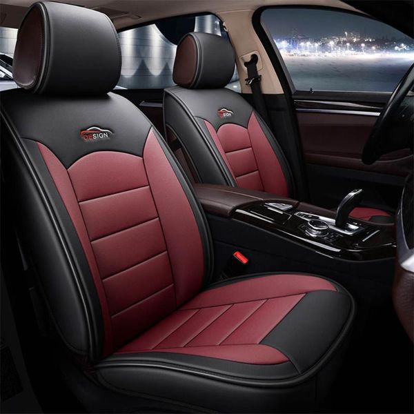 

5-seat car pu leather covers cushion front+rear car seat cover set for 206 almera accessories