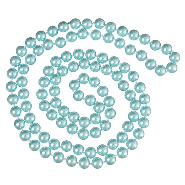 

chains wholesale diy shell pearl imitation necklace round blue chain 8mm for 36inch ladies women female party gifts jewel h87, Silver
