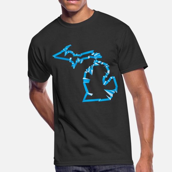 

fractal michigan t shirt men customize 100% cotton round neck letters anti-wrinkle humor summer style natural shirt