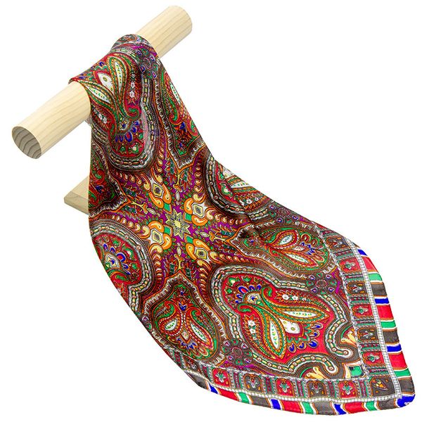 

natural silk scarf women bandana female paisley hair scarf for women silk headband fashion women's square head, Blue;gray