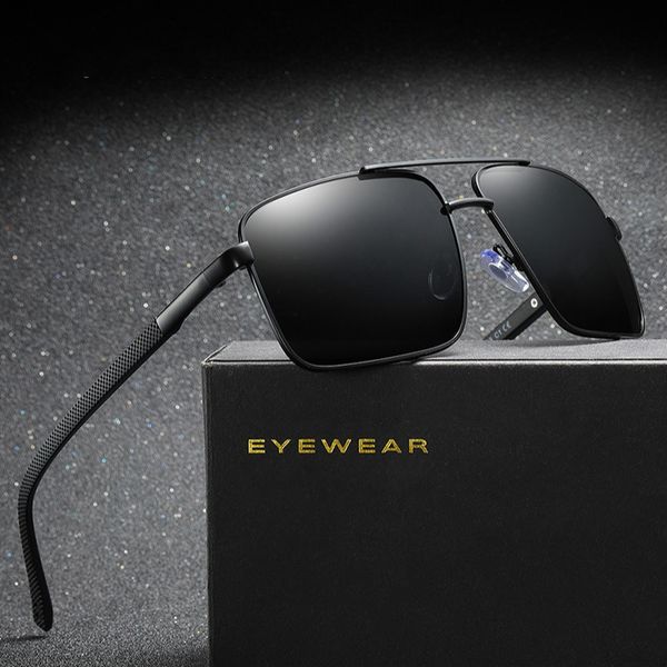 

fashion design square men's tr90 metal polarized sunglasses driving outdoor sports glasses men's anti-uv anti-glare goggles, White;black