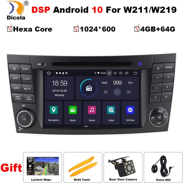 

px6 dsp ips 4g+64g android 10 car dvd player for e-class w211 e200 e220 e300 e350 e240 e270 e280 cls class w219