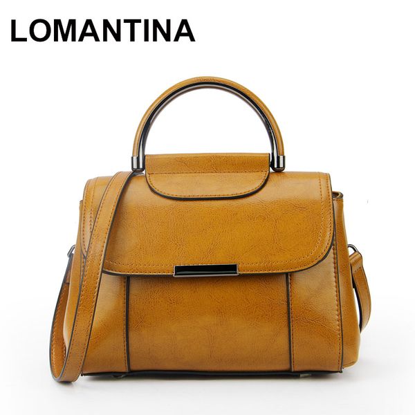 

lomantina brand designer handbag women oil wax cow leather tote luxury purses and handbags