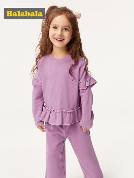 

children clothing suit girls autumn 2020 new baby two-piece korean version hoodies & trousers cotton sets, White