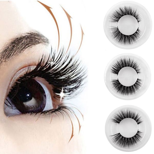 

new 3d mink hair false eyelashes thick cross long lashes wispy fluffy style with box