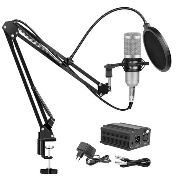 

professional bm 800 microphone kits bm800 condenser microphone bundle long arm stand karaoke microfono filter phantom power