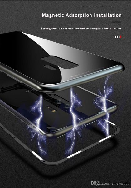 

tempered case with magnetic for samsung galaxy s8 case s8 s10 plus note8 note9 note10 magnetic adsorptiion metal cover for samsung s9 plus