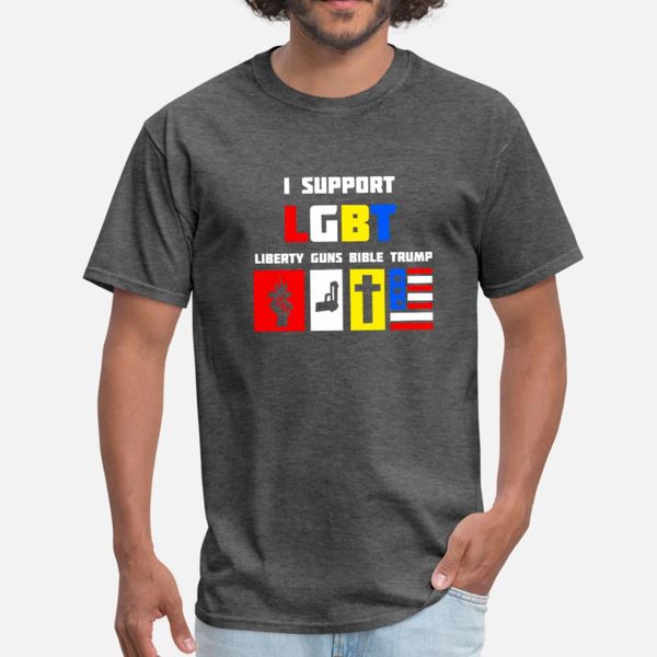 

i support lgbt liberty guns bible trump po t shirt men customize tee shirt round collar gents interesting humor summer leisure shirt