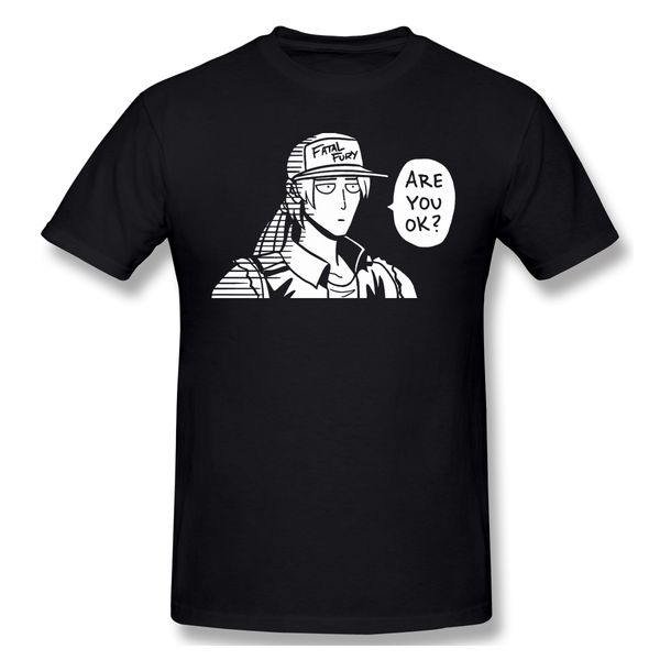 

are you ok t-shirt men basic tee shirt funny design one punch man adventure cartoons streetwear print homme ing