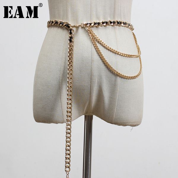 

belts [eam] metal waist chain casual pu leather braided belt stylish personality women fashion tide all-match spring 2021 1u268, Black;brown