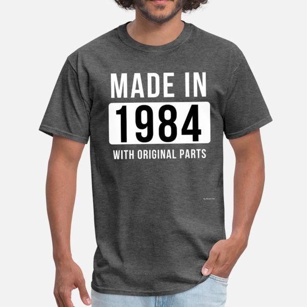 

made in 1984 t shirt men customize tee shirt round neck cool anti-wrinkle authentic spring autumn family shirt, White;black