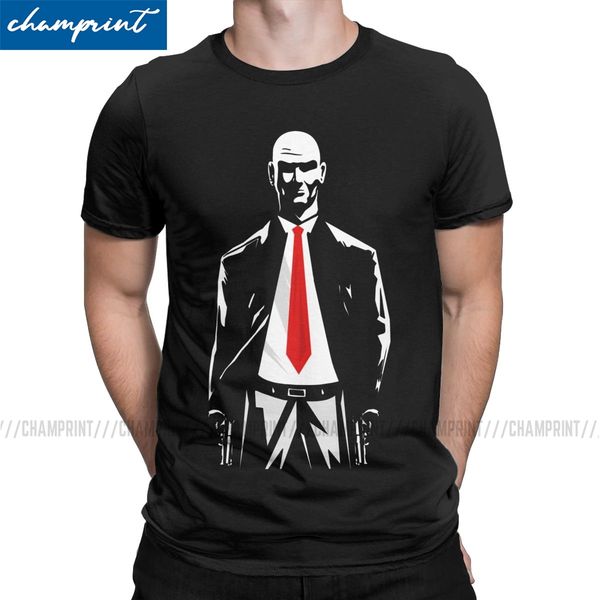 

vintage hitman fight gear vintage t-shirts for men pure cotton t shirts agent 47 video game tee shirt birthday gift clothes