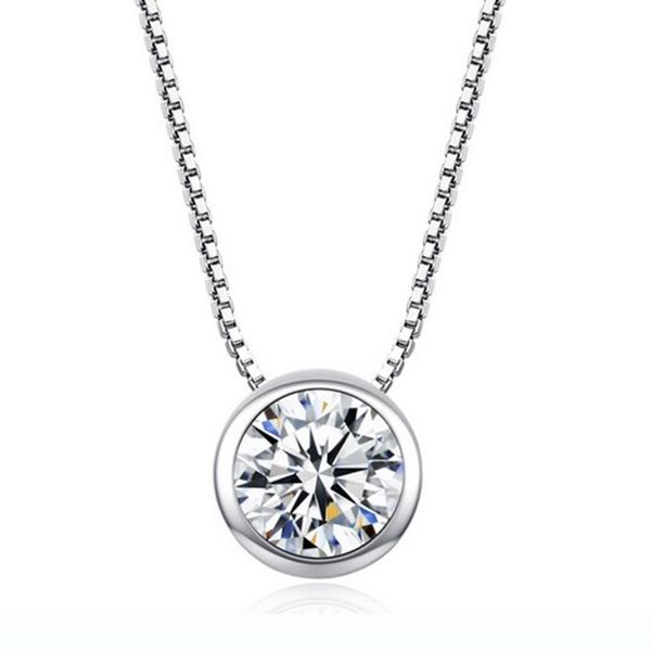 

new box chain korean necklace high-end single diamond pendant with zircon heart and arrow accessories birthday gift pendant necklace, Silver