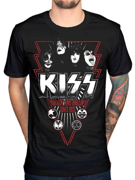 

официальный поцелуй rockin rollin с 1973 футболка kiss army rock tour merch punk