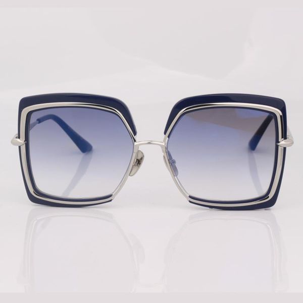 

sunglasses blue square frame men and women fashion eye wear gradientlens, White;black