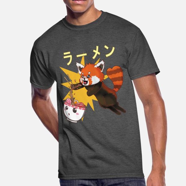 

красная панда любит японский рамен лапша т рубашки мужчин customize майка евро размер s-3xl семьи fit здание лето стиль kawaii рубашка