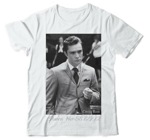 

chuck bass gossip girl ed westwick cotton white t-shirt wsn50 street men cotton o-oneck tee shirt