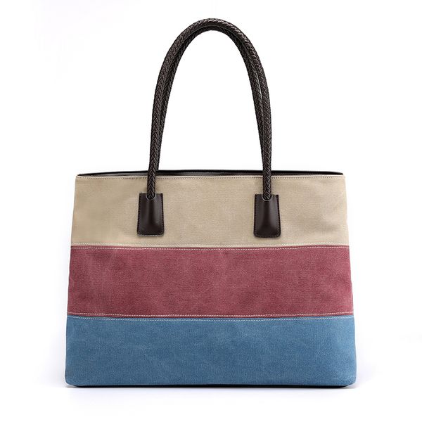 

canvas tote bags handbags women famous brands striped large capacity handle handbag mother shopping shoulder bag sac a main