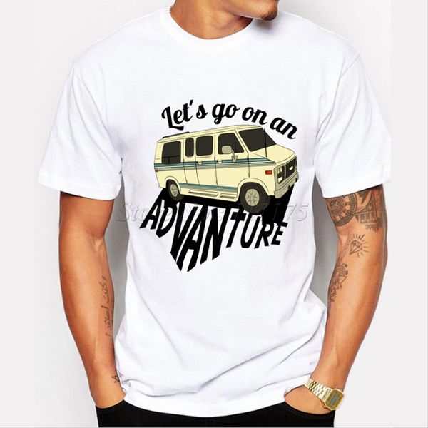 

2019 new adventure bus printed t shirt hipster men's short sleeve tees