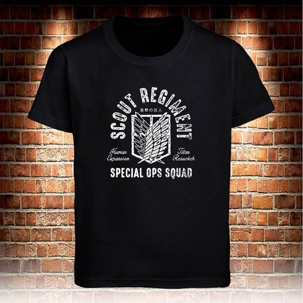 

2019 new mens attack on the titan scout regiment black t-shirt men's black tshirt s to 3xl tee shirts