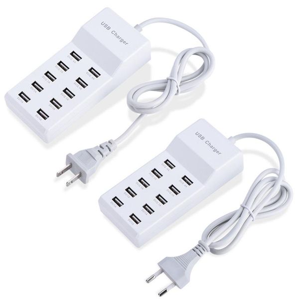 

cgjxs10 port usb home travel wall ac usb charger ac100 ~240v fast charge power strip adapter with us /eu plug