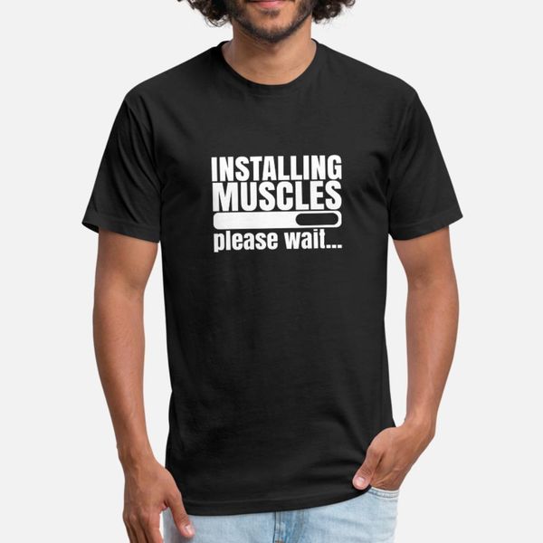 

installing muscles t shirt men graphic 100% cotton o neck letters graphic breathable spring autumn slim shirt